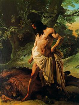 Francesco Hayez : Samson and the Lion